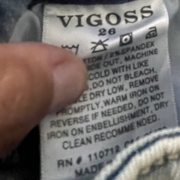 Nwt Vigoss Women's Light Blue Distressed Marley Mid Rise Skinny Jeans Size 26x27 - Picture 6 of 6